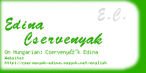 edina cservenyak business card